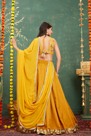 Mustard yellow lehenga set